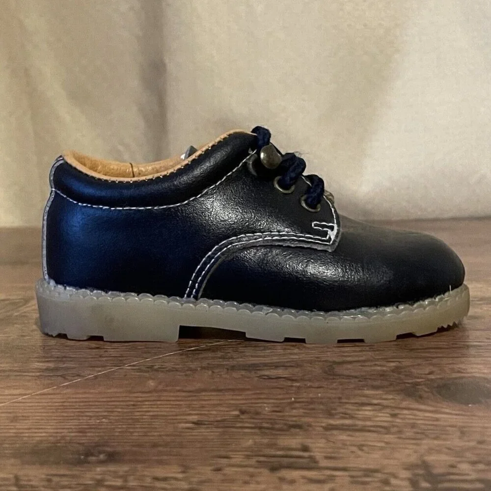 Vintage 1970s Playclothes Little Boys Shoes Sz 6 Navy Blue Loafer Toddler